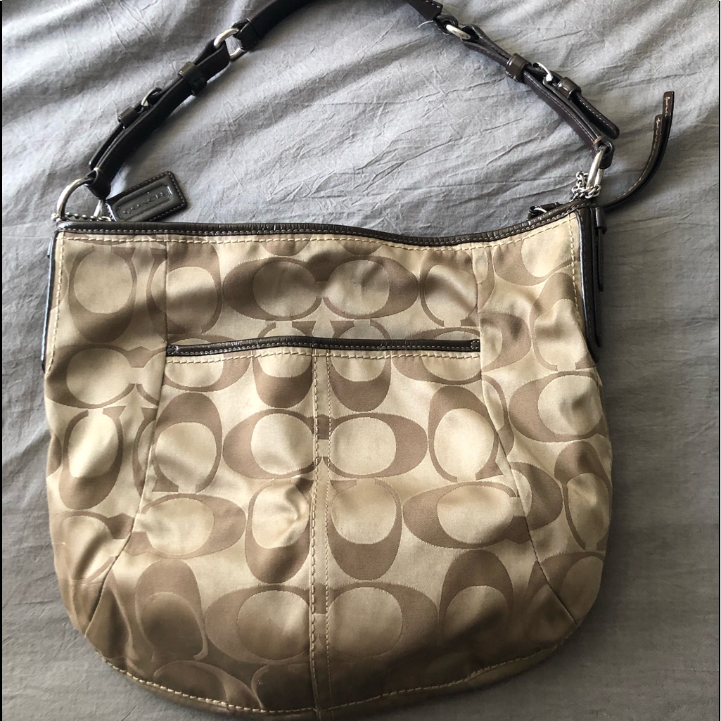 Coach Tan And Brown Hobo Bag